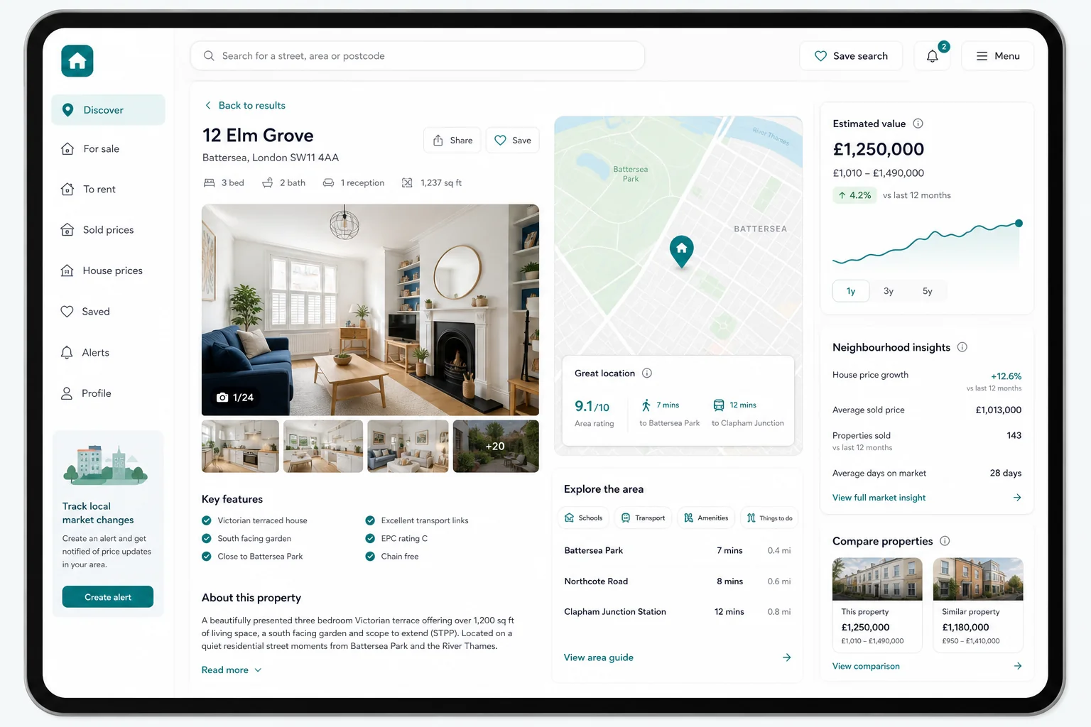 Zoopla inspired real-estate app preview