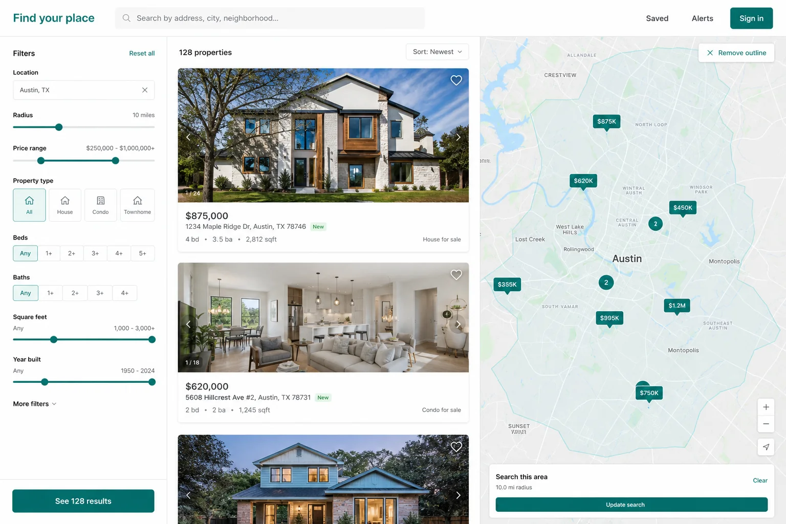 Property listing app development