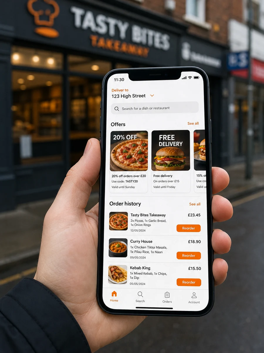 Just Eat inspired restaurant app preview