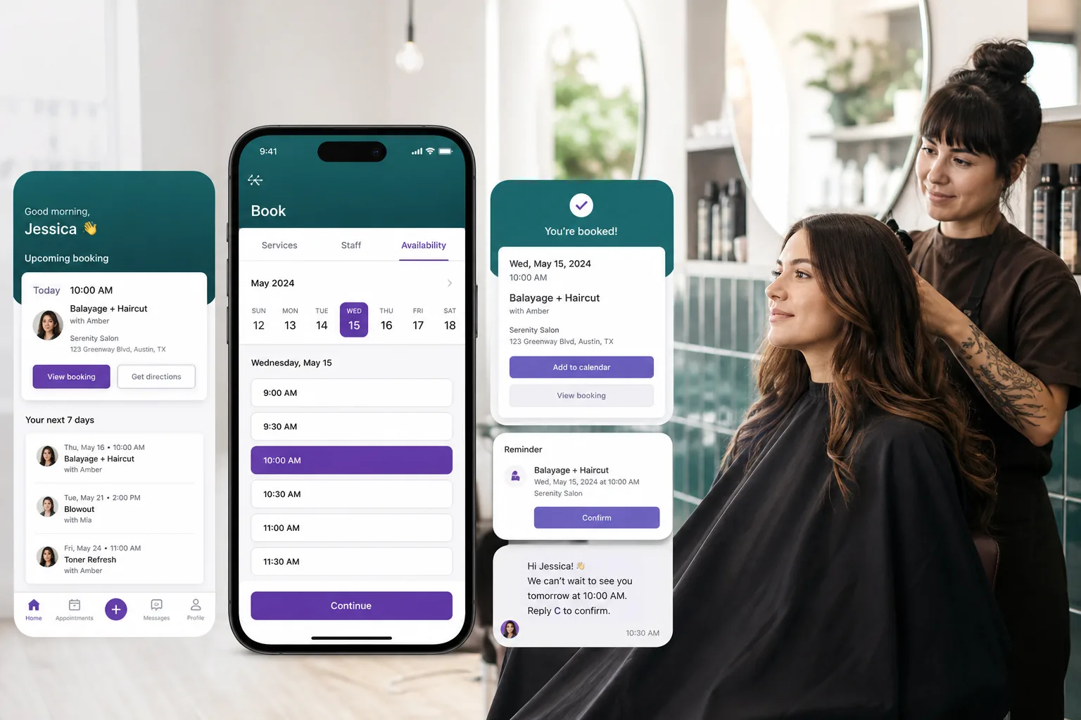 Booksy inspired salon app preview