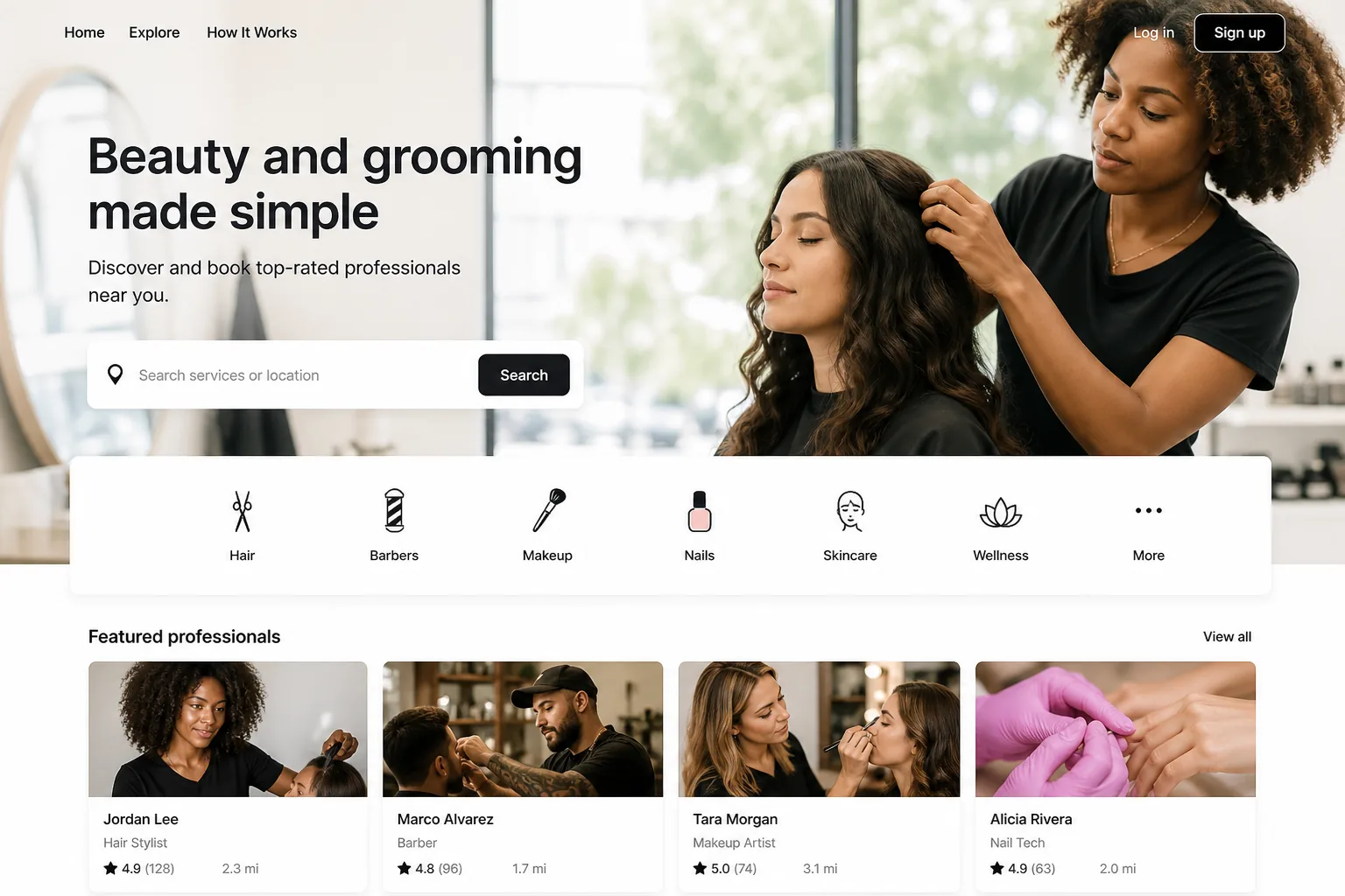 StyleSeat inspired salon app preview
