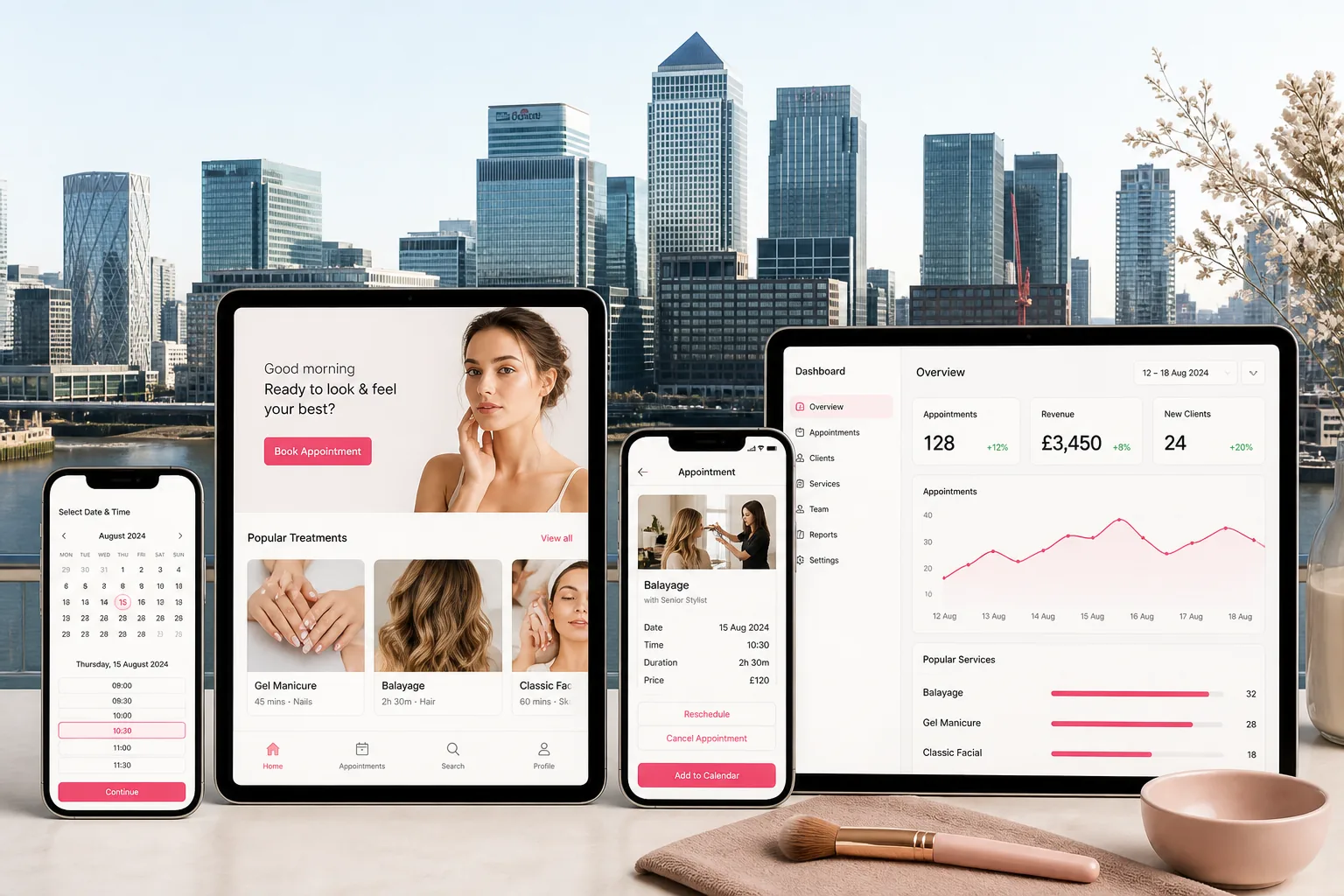 London salon technology team designing a beauty booking platform