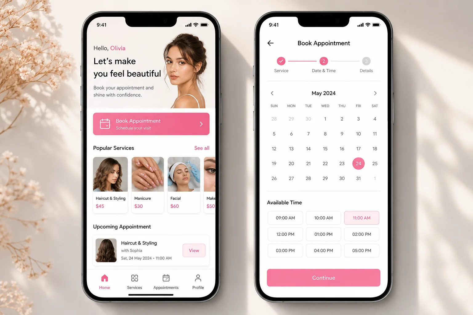 Custom salon app development
