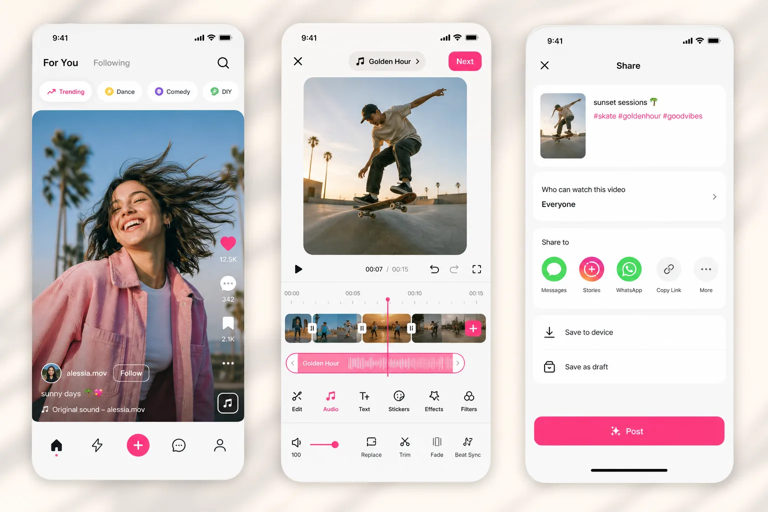 Instagram Reels inspired short video app preview