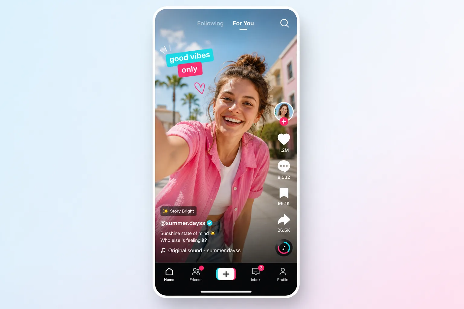 TikTok inspired short video app preview