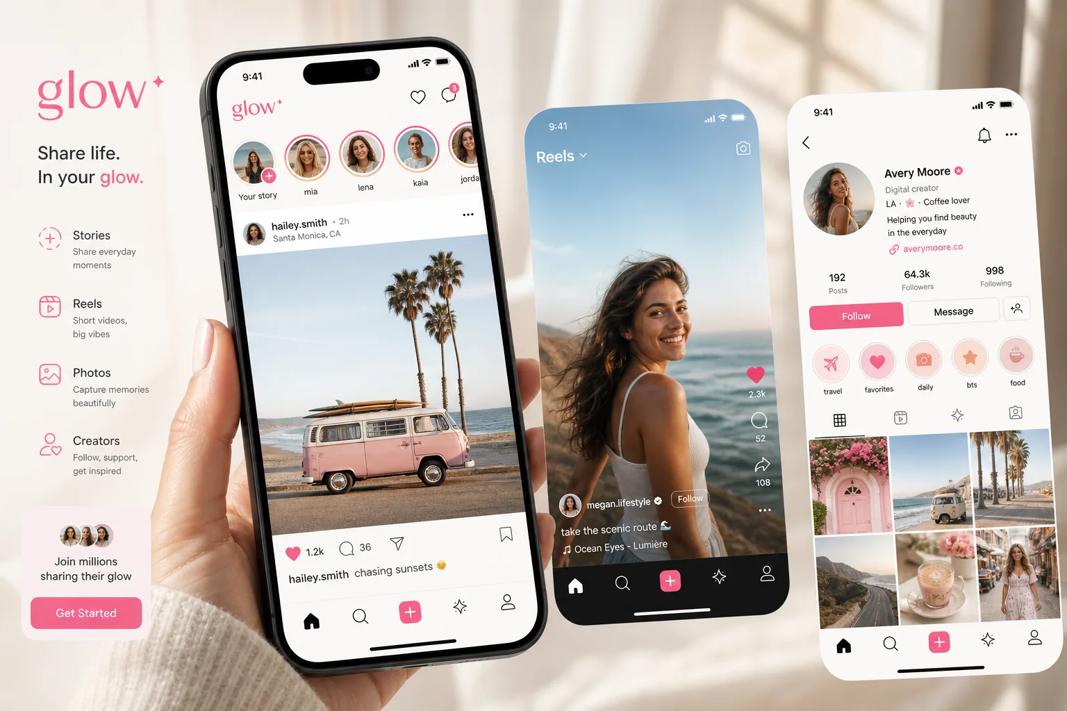 Instagram inspired social media app preview