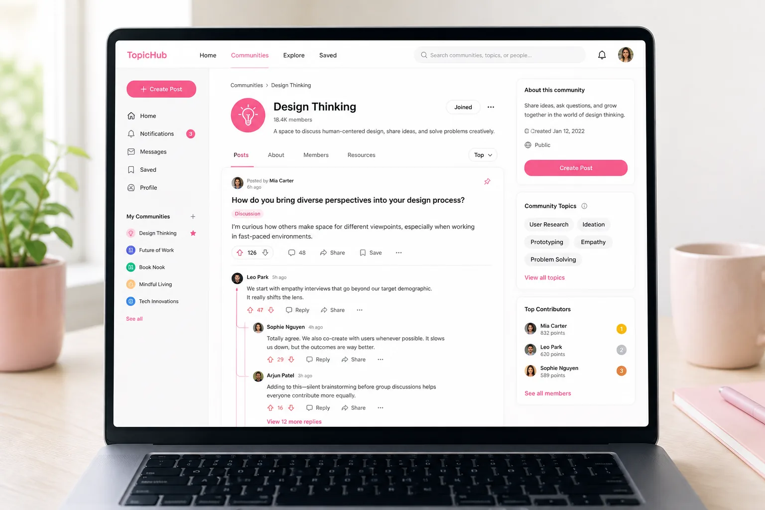 Reddit inspired social media app preview