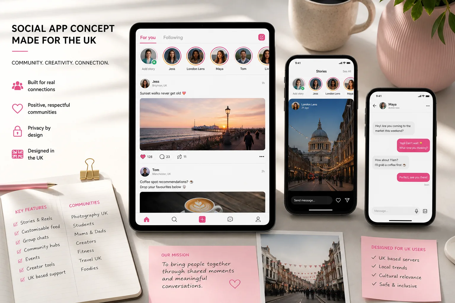 Social media product concept for UK startups and brands