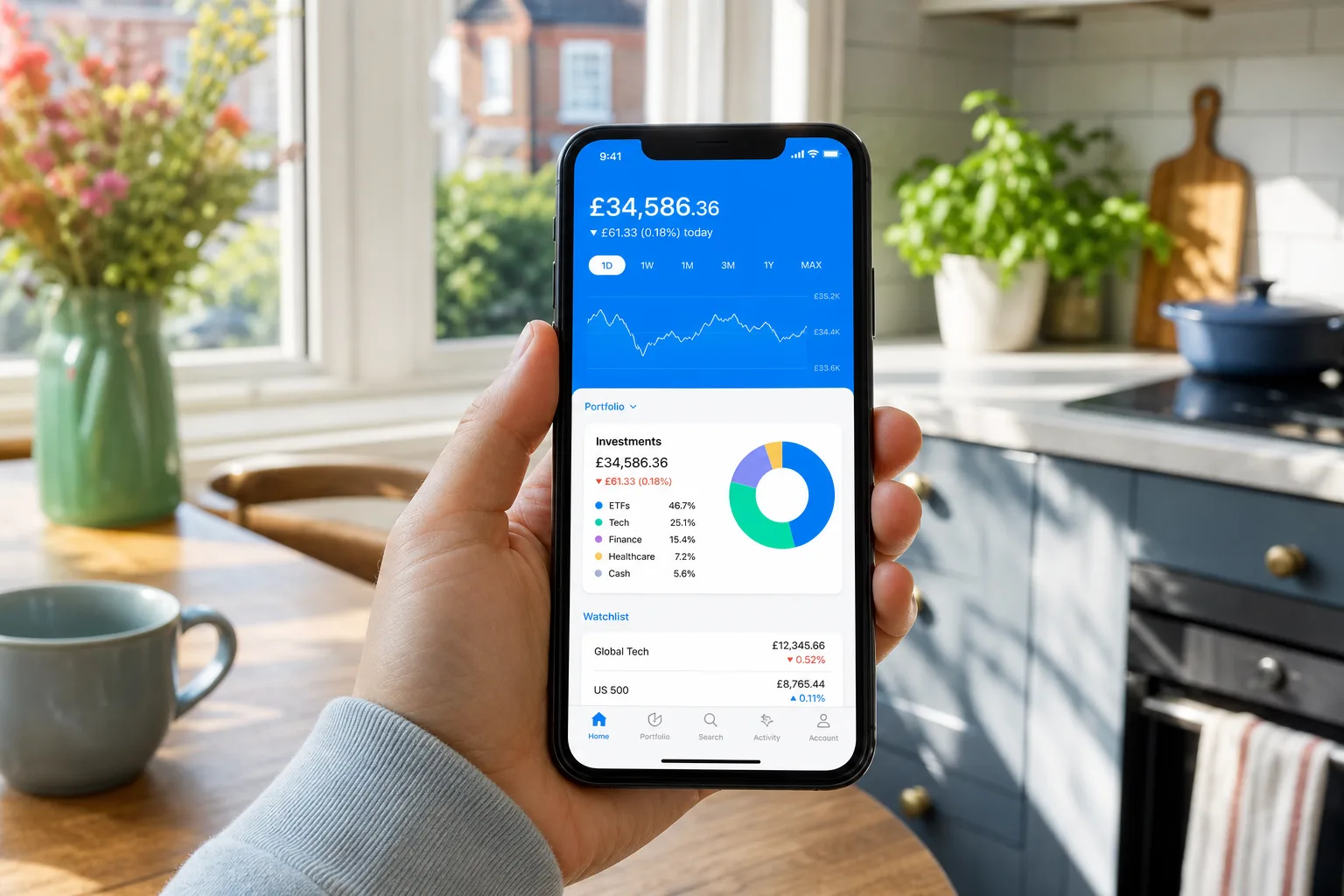 Trading 212 inspired stock trading app preview