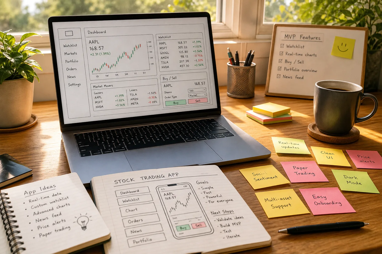 Stock trading product concept for UK financial businesses