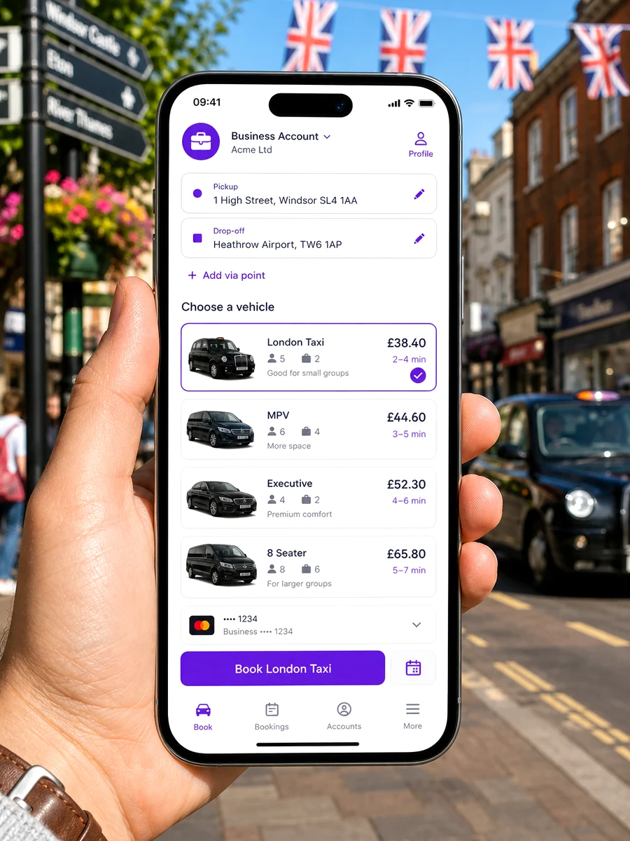 Free Now inspired taxi booking app preview