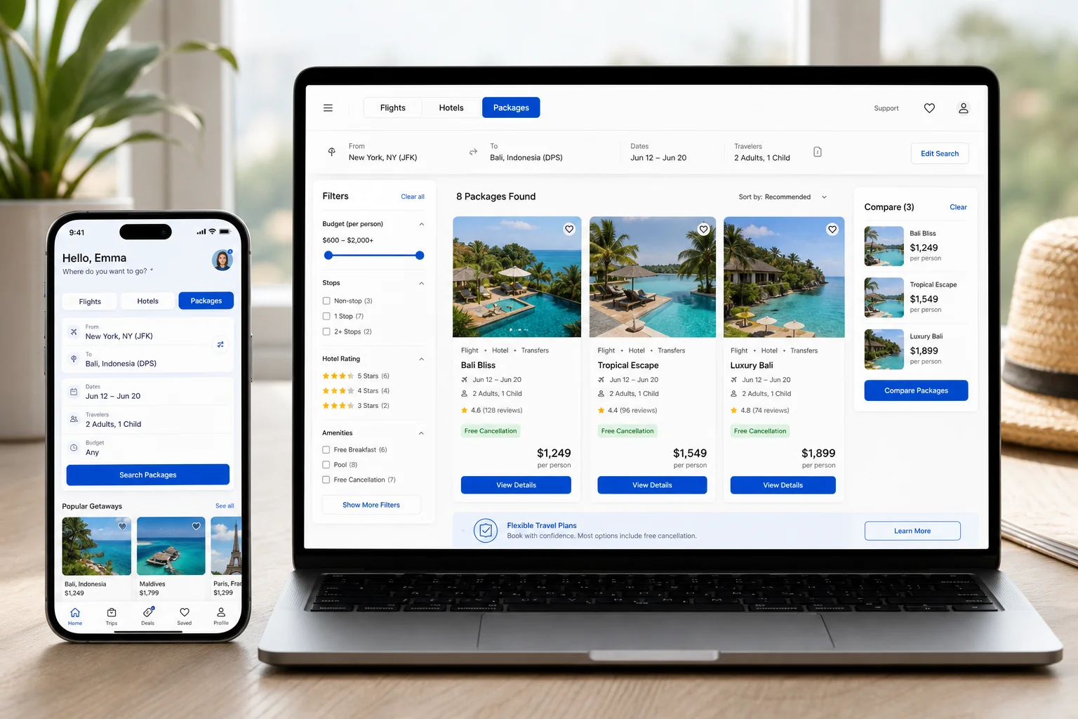 Travel booking app development