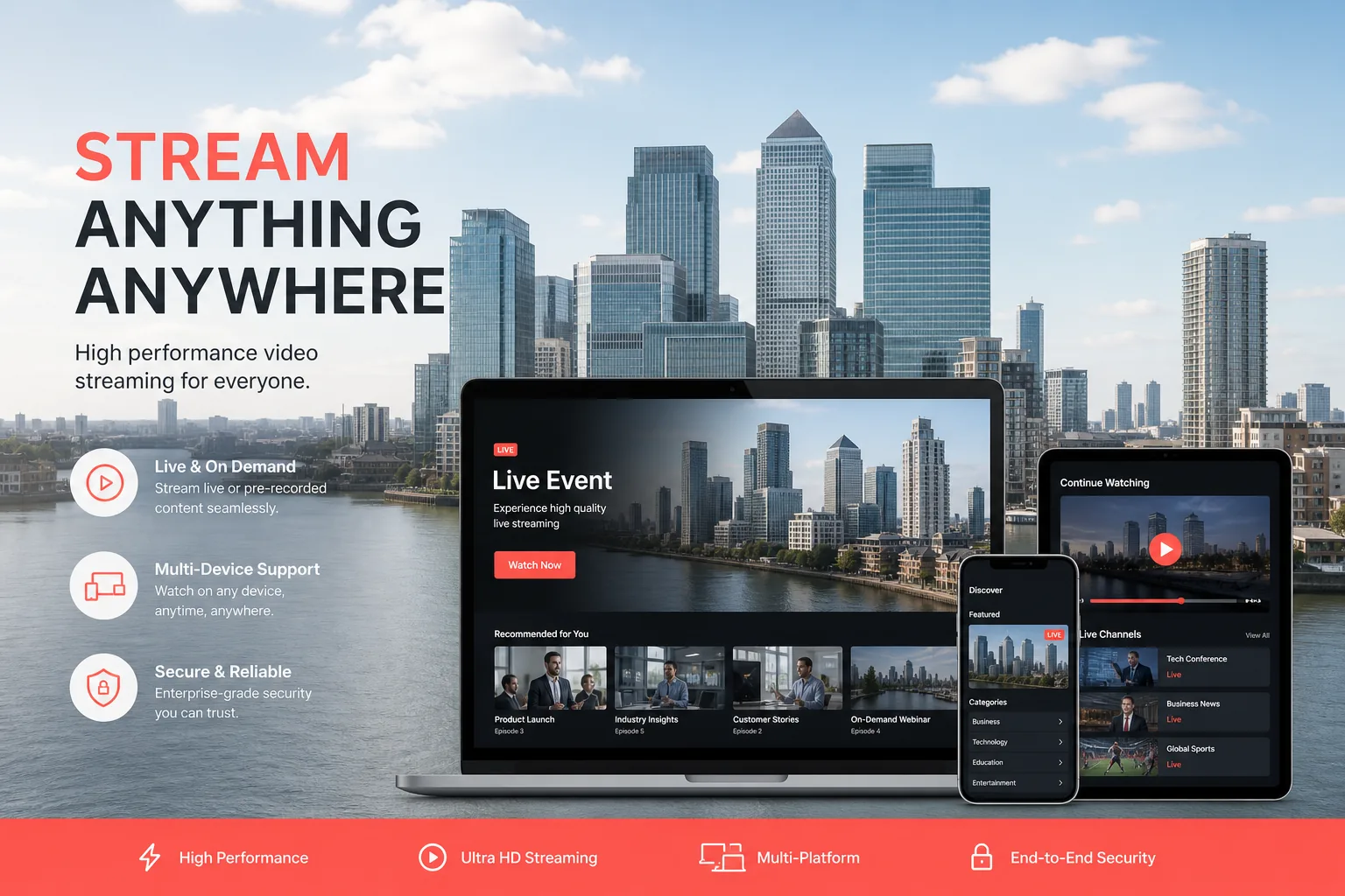 London video streaming development team designing an OTT platform