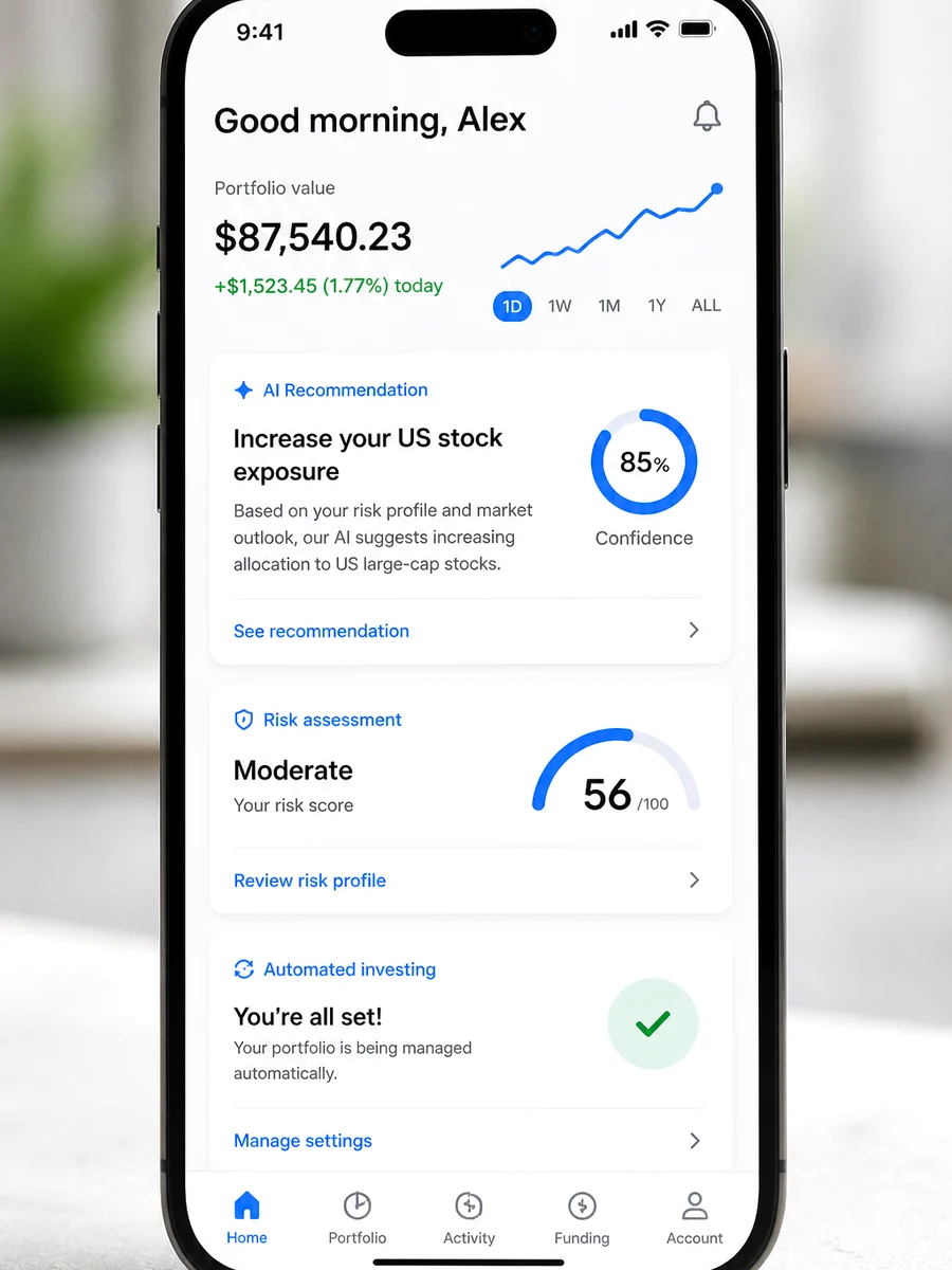 Betterment inspired wealth management platform preview