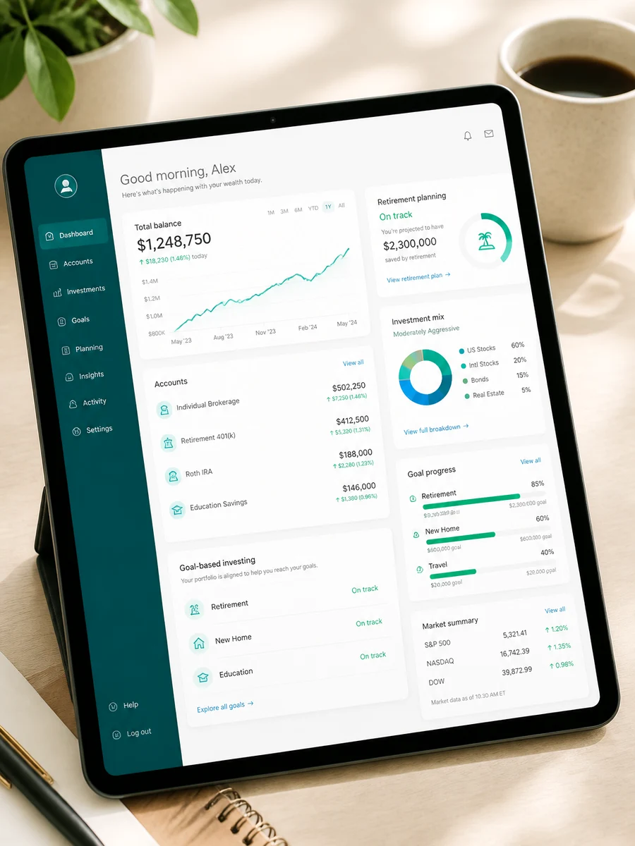 Fidelity inspired wealth management platform preview