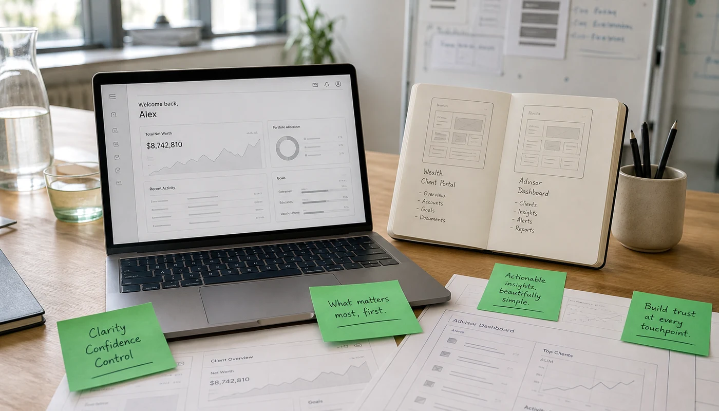 Wealth management software product concept workshop for UK financial firms