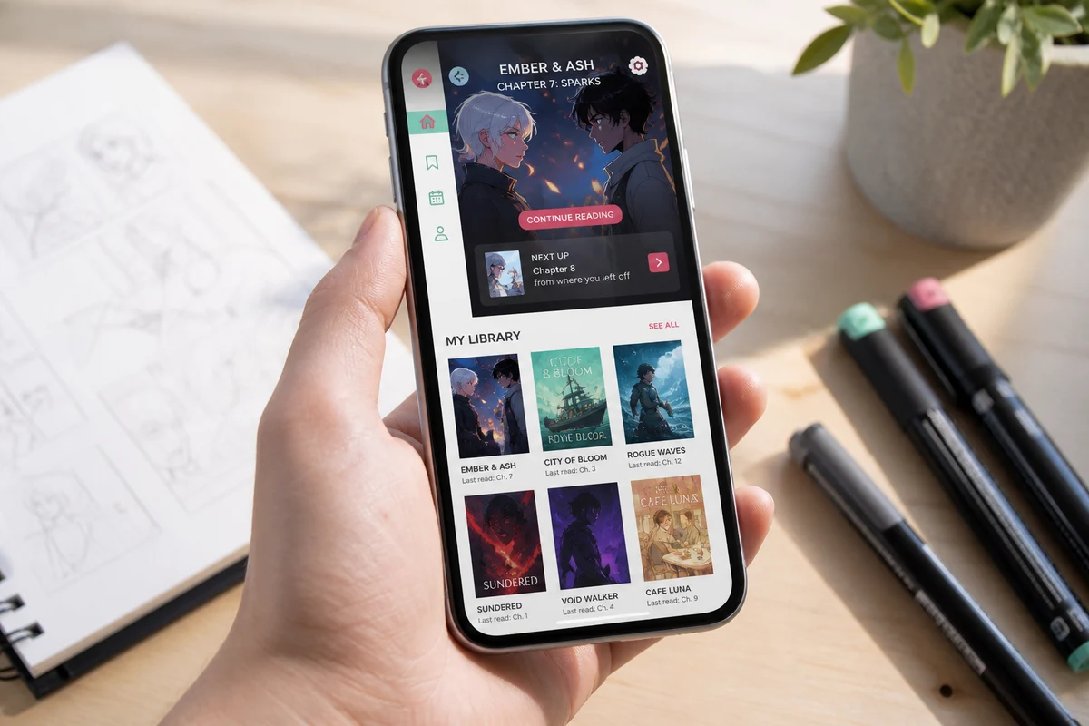 Custom web comic app development