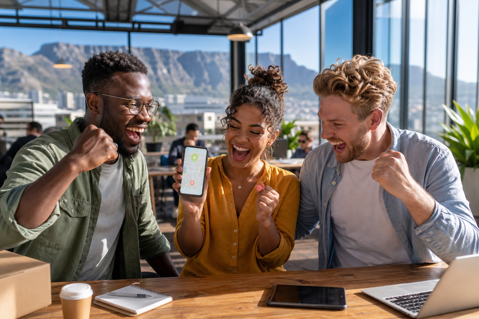 Courier delivery app development company in South Africa consulting with a logistics business