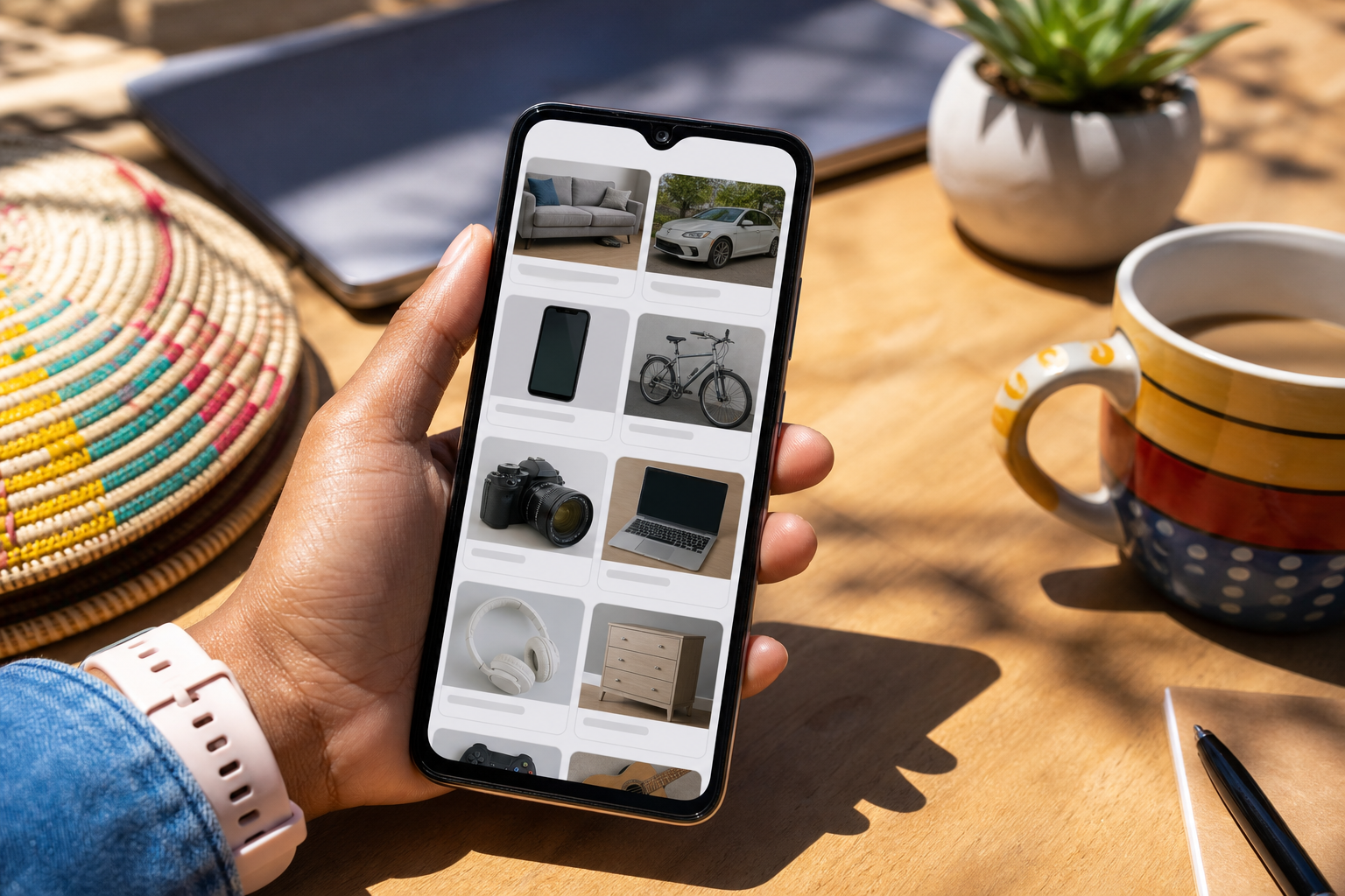 Bright general classified marketplace app with buyer seller listings and category browsing in South Africa