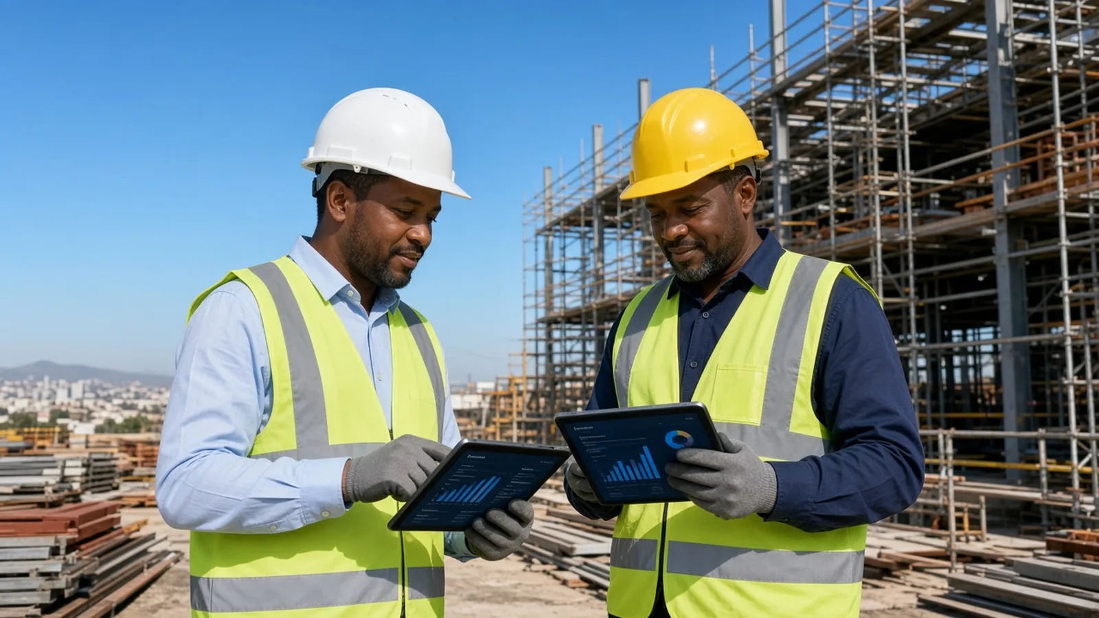 South African construction team using custom project workforce cost and site management software