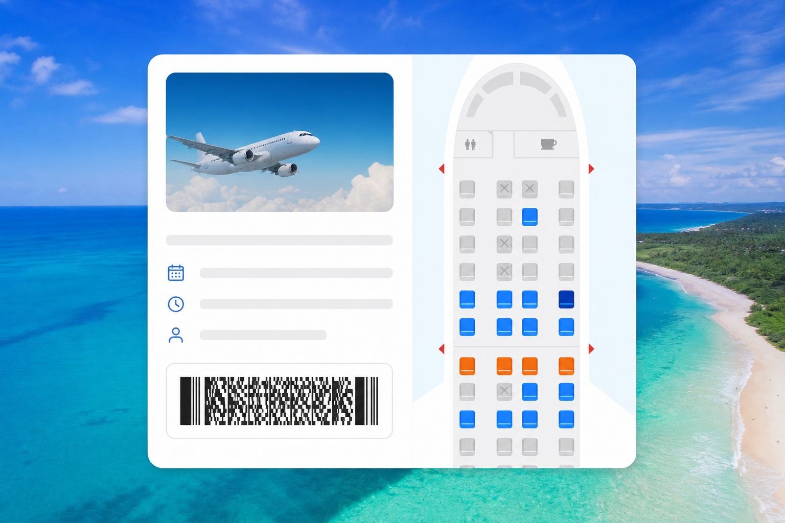 Booking.com inspired flight booking app preview