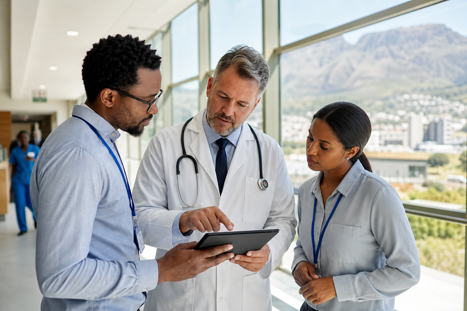 Healthcare app development company in South Africa consulting with a medical organisation