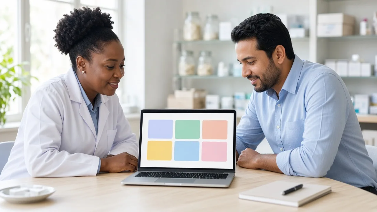 South African pharmacy team planning a digital medicine ordering and delivery application
