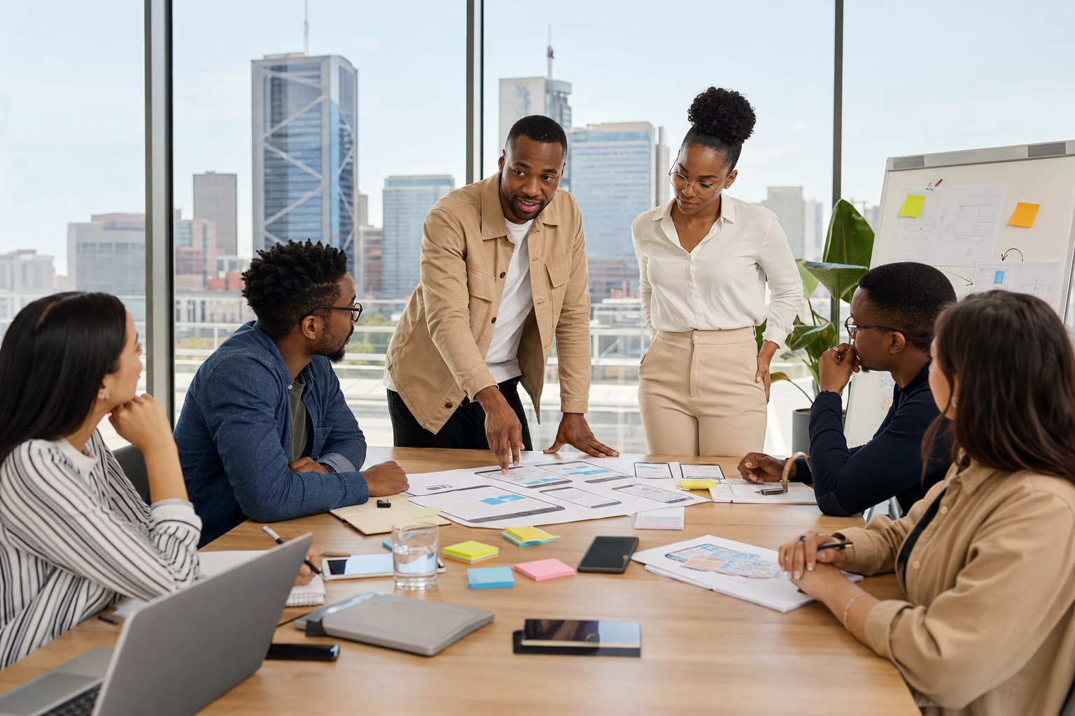On demand app development company in South Africa consulting with a service business