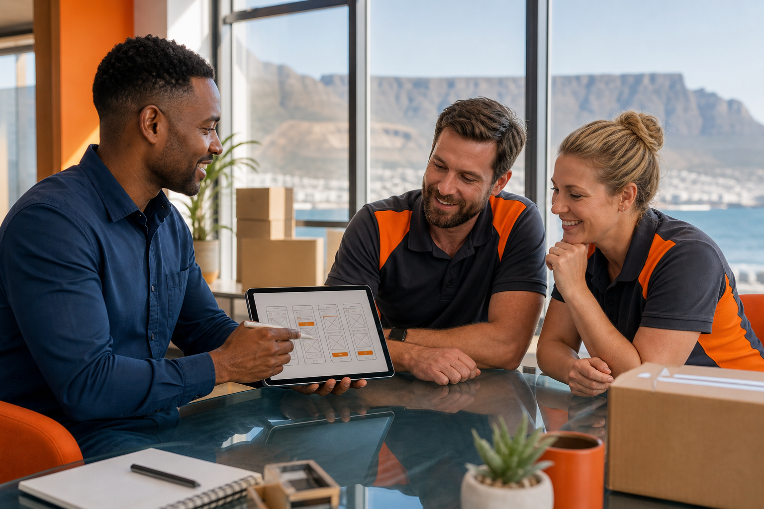 Packers and Movers app development company in South Africa consulting with a relocation business