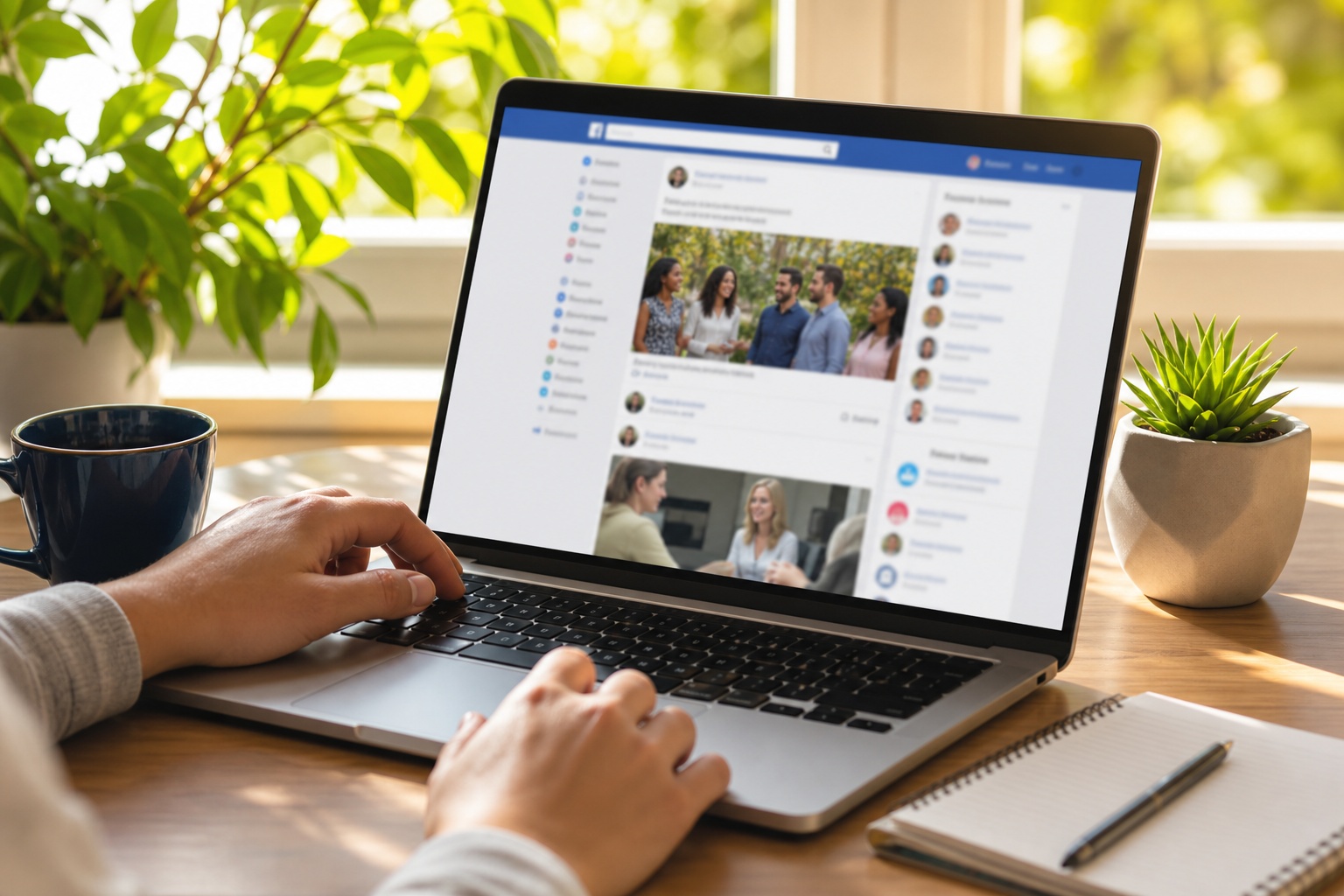 Facebook inspired social media app preview