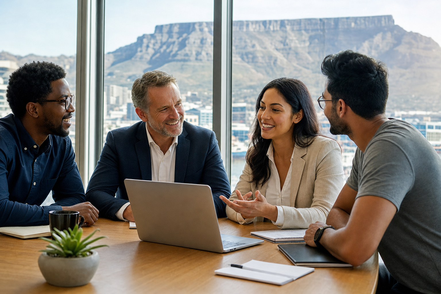 Trading software development company in South Africa consulting with a financial technology business