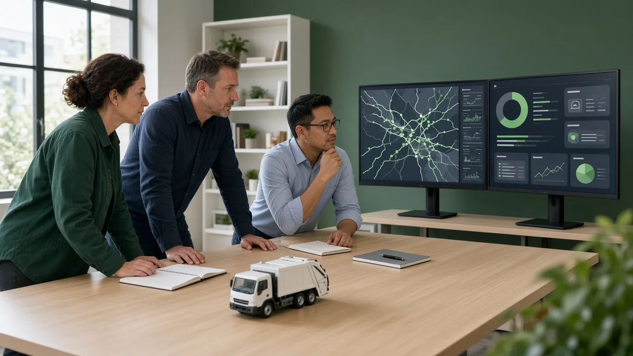 Waste management software planning and development consultation for collection fleet recycling route optimisation and operations in South Africa