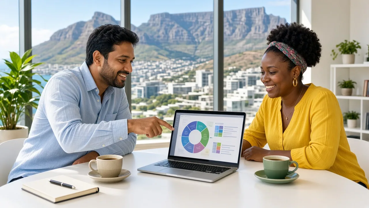 IT consultants reviewing a technology roadmap with a Cape Town business team