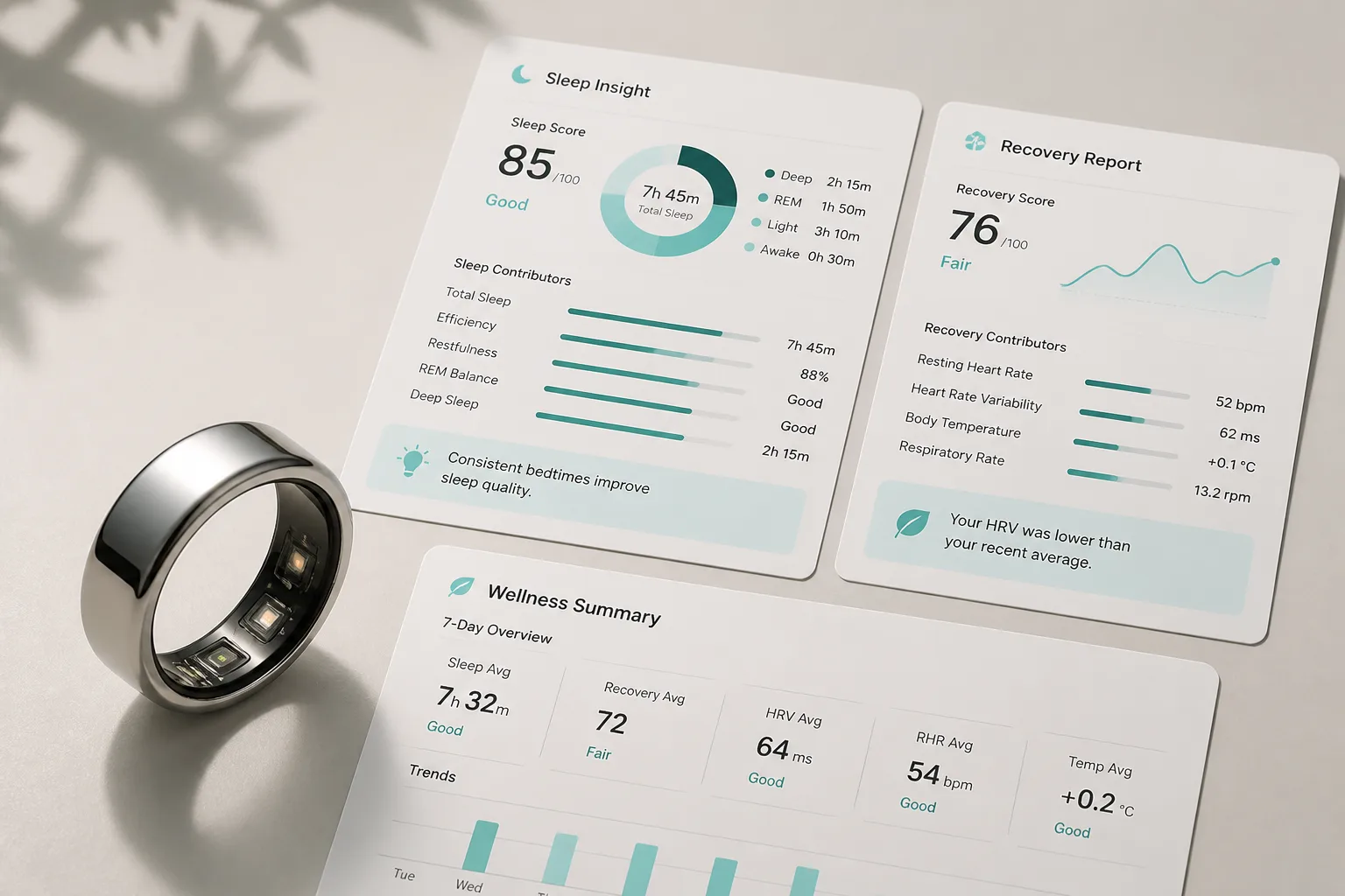 Apps Like Oura inspired wearable software preview